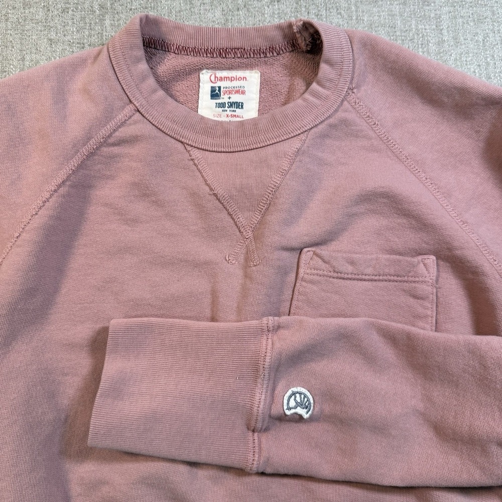 Todd Snyder Champion Pocket Sweatshirt Mens XS Pink Rose French Terry Crewneck